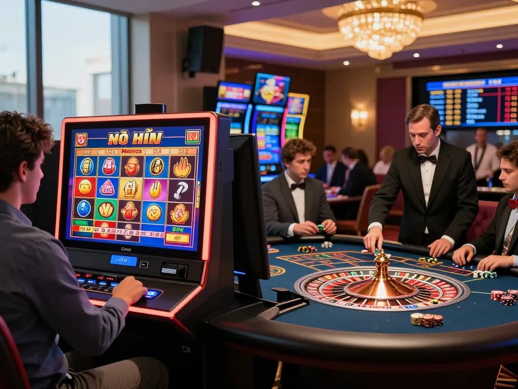 Nổ hũ gameplay action with vibrant online interface and live casino atmosphere for an engaging gambling experience.