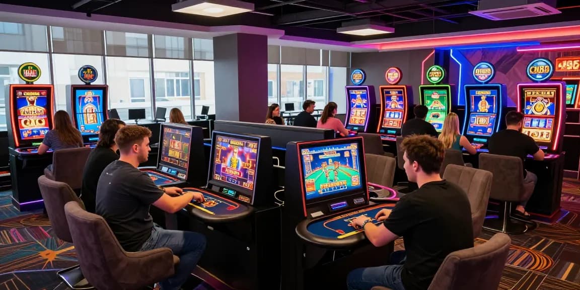 Exciting gaming lounge scene at CM 88 showcasing players enjoying various online games in a vibrant atmosphere.