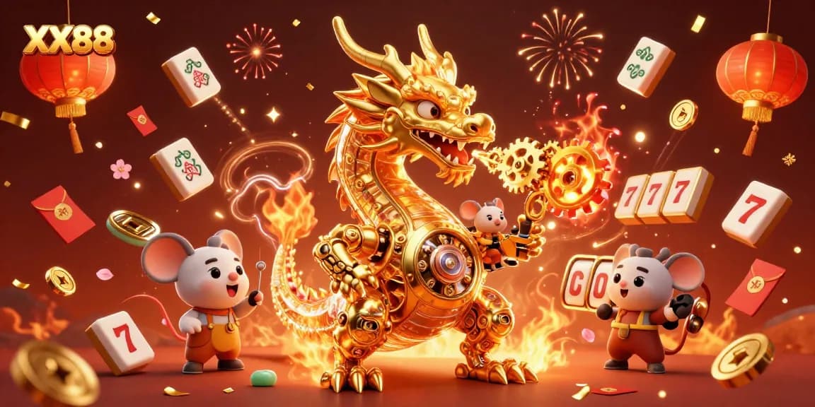 Experience the thrilling games at XX88 with a vibrant 3D casino scene, showcasing rich elements and excitement.