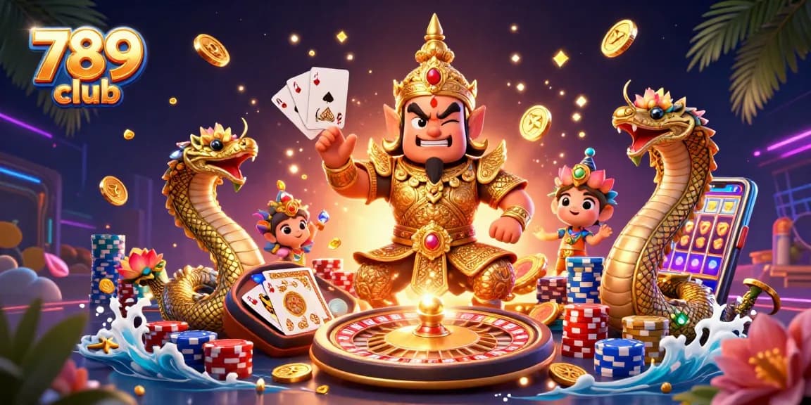 Experience the excitement of 789 club with dynamic casino elements and vibrant characters.