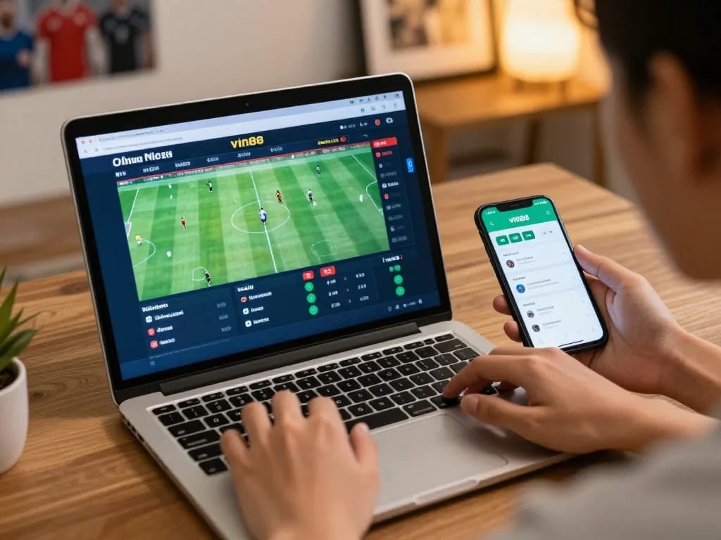 Engaging online sports betting with Nhà cái Vin88 showcasing live odds and betting interface