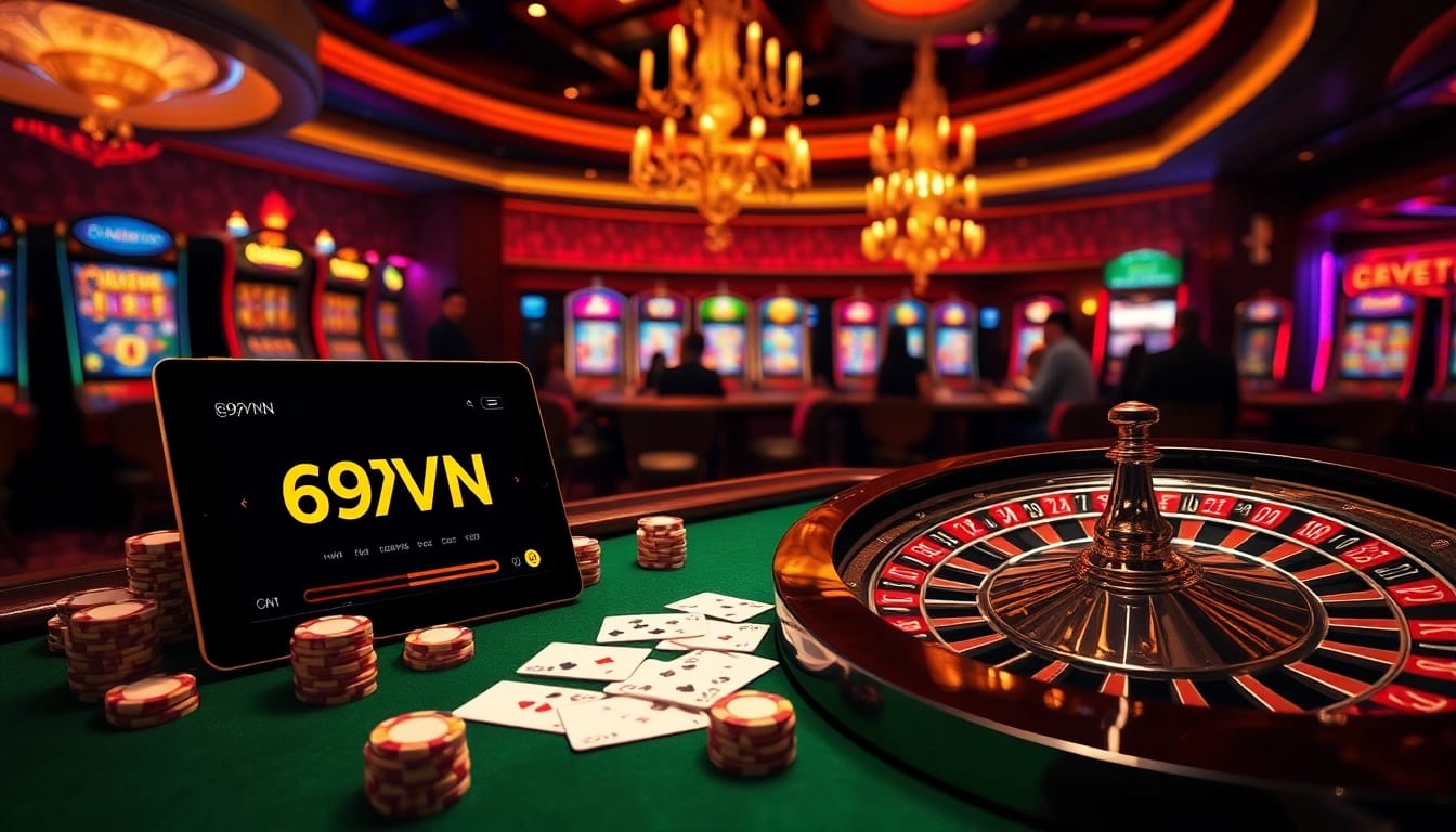 Engaging scene showcasing 69VN poker table with vibrant chips and thrilling gameplay.