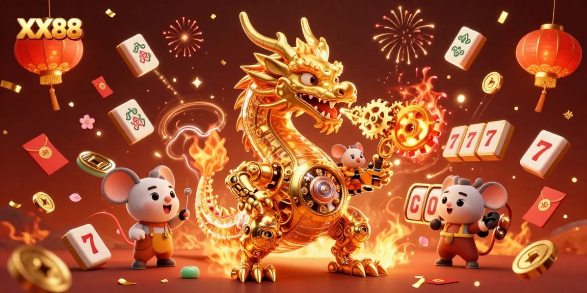 Experience the thrilling games at XX88 with a vibrant 3D casino scene, showcasing rich elements and excitement.