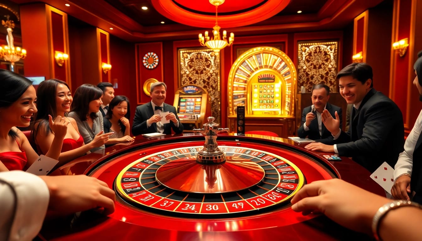 Xoilac.review offers a thrilling casino experience with lively players at a roulette table, evoking excitement.