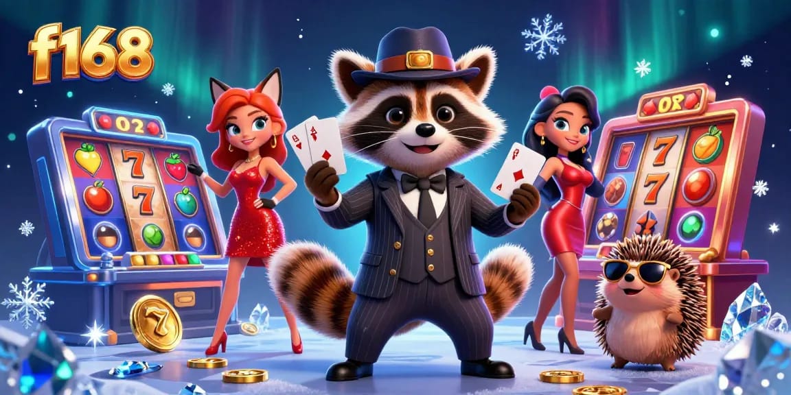 Spin the reels with f168, a slot game featuring vibrant characters and dynamic casino elements.