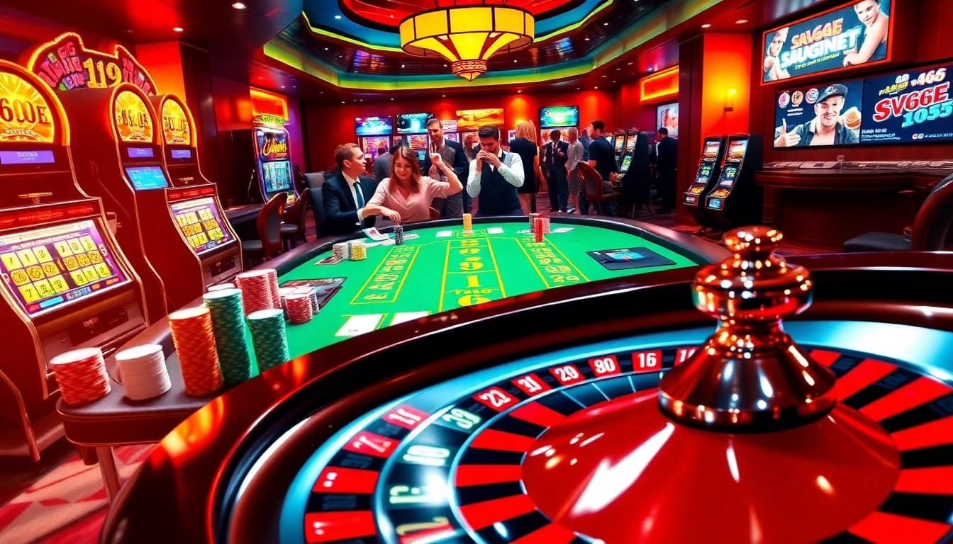 Players engaged in an intense poker game at a luxury casino featuring sv666 promotions.