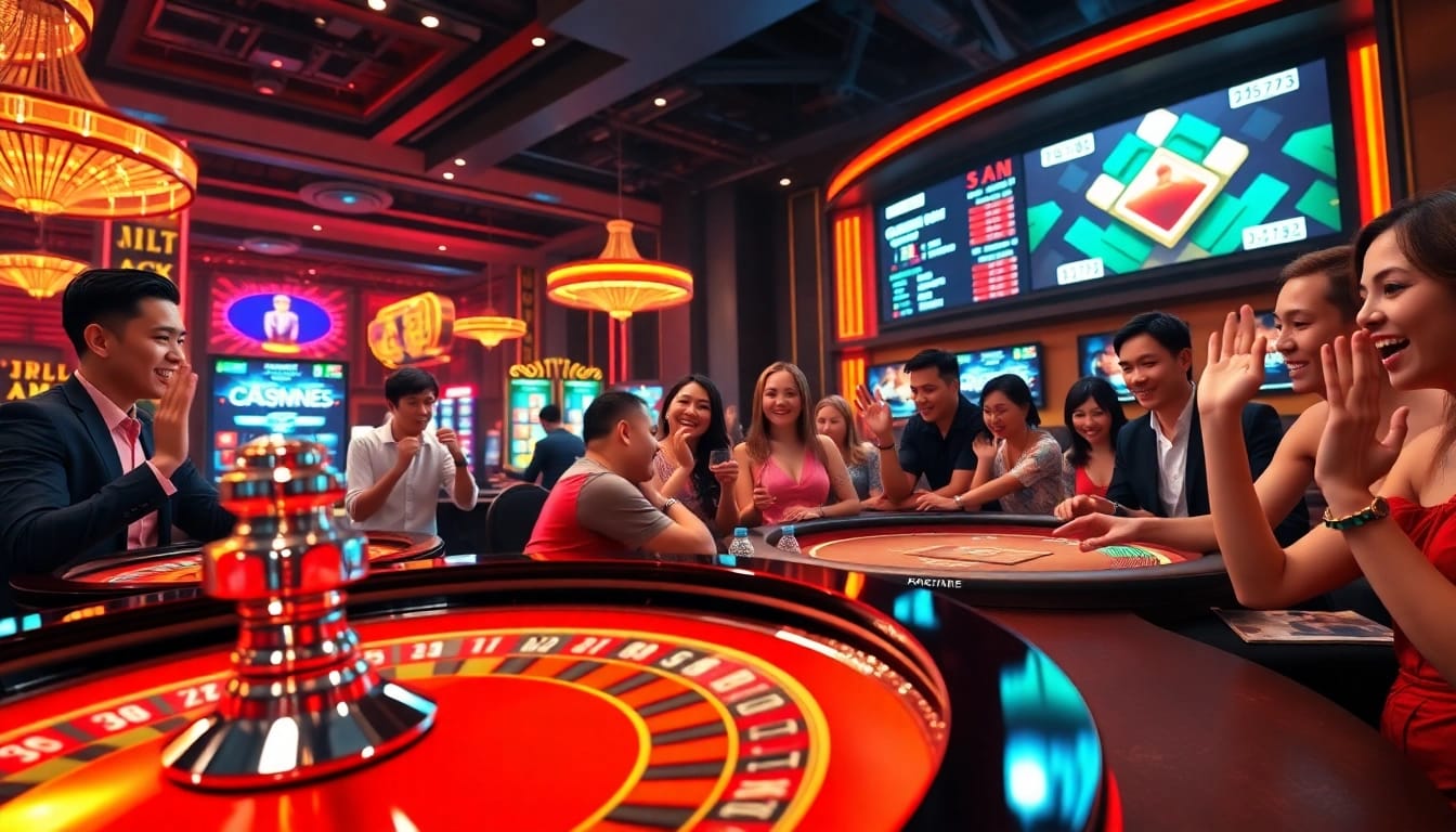 Dynamic gaming atmosphere at QQ88 COM highlighting excitement and luxury in an online casino setting.