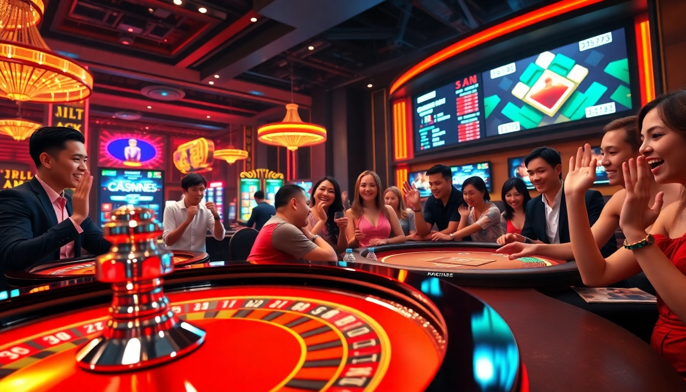 Dynamic gaming atmosphere at QQ88 COM highlighting excitement and luxury in an online casino setting.