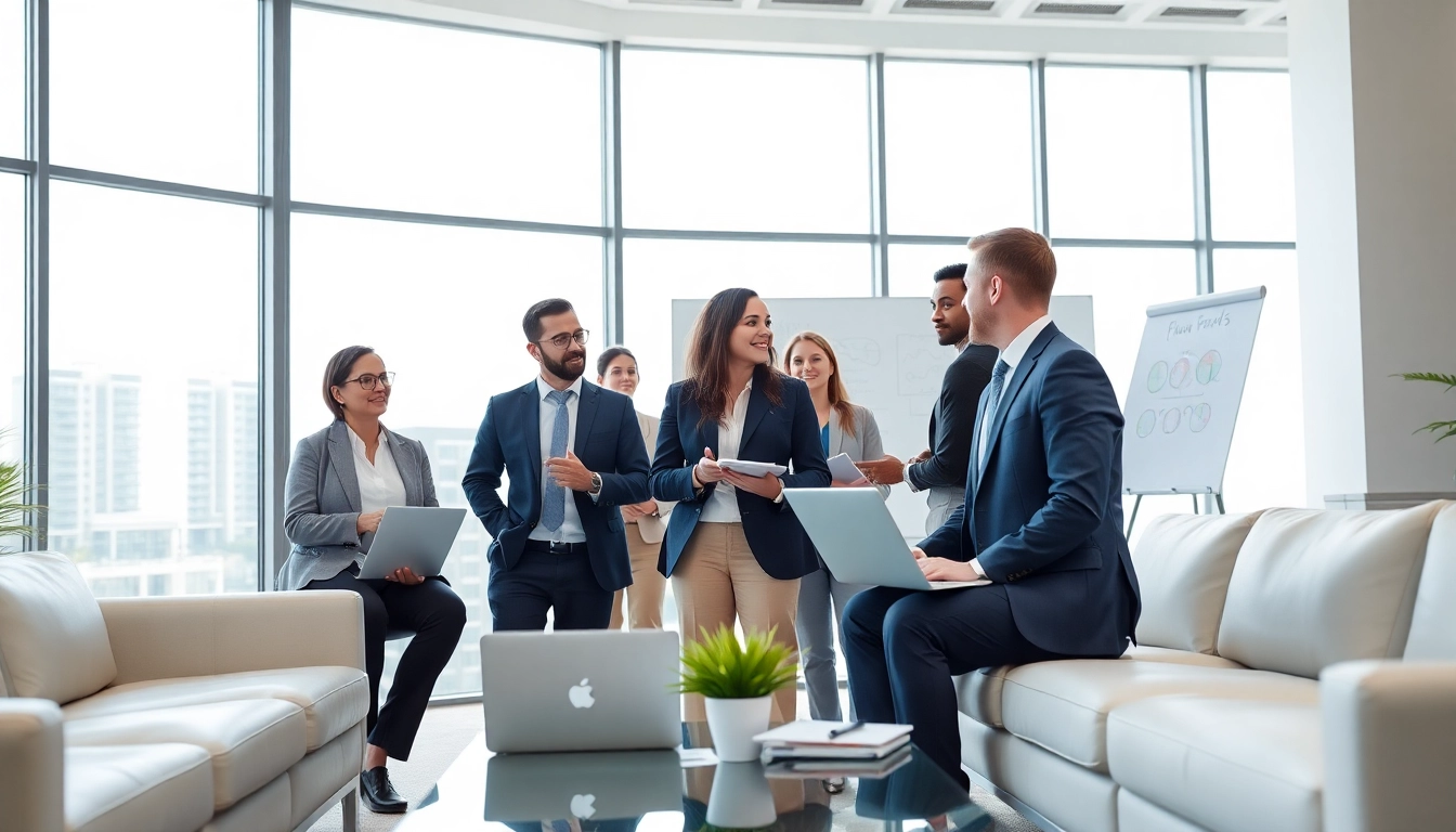 Quickplus Business Consultants collaborating in a modern office environment to enhance business strategies.