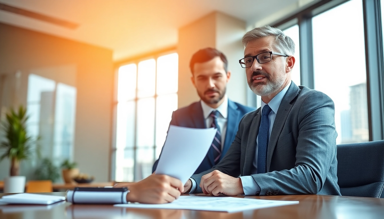 Clearwater truck accident lawyer advising a client with documents in a well-lit office