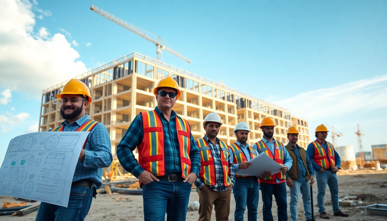 New Jersey General Contractor team collaborating on a construction project, emphasizing teamwork and safety.