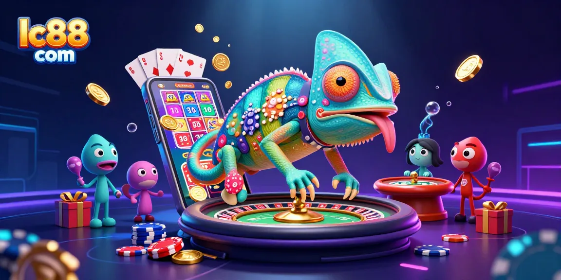 Engage with lc88 com for thrilling casino action in this vibrant, dynamic illustration.