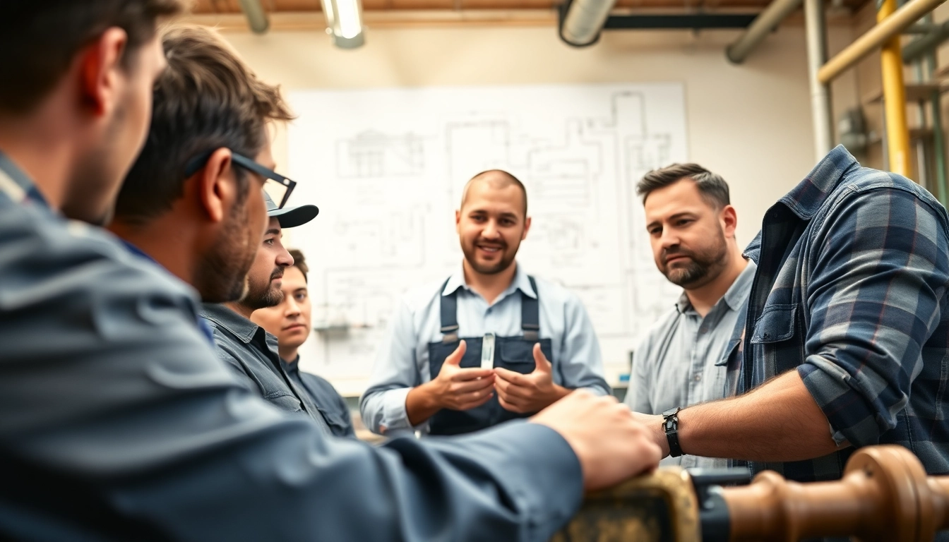 Hands-on plumbing apprenticeship training with experienced plumber guiding apprentices.