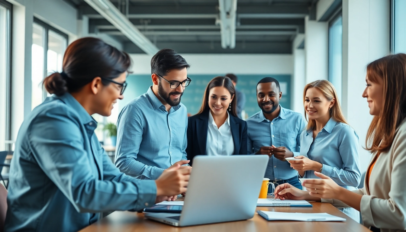 Collaborative professionals defining their ideal career in a modern workspace.
