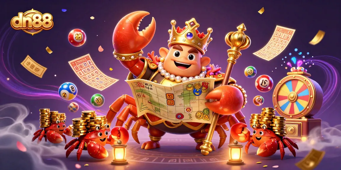 Experience dn88's thrilling gambling excitement as a golden crab emperor leads a treasure-filled gaming adventure.