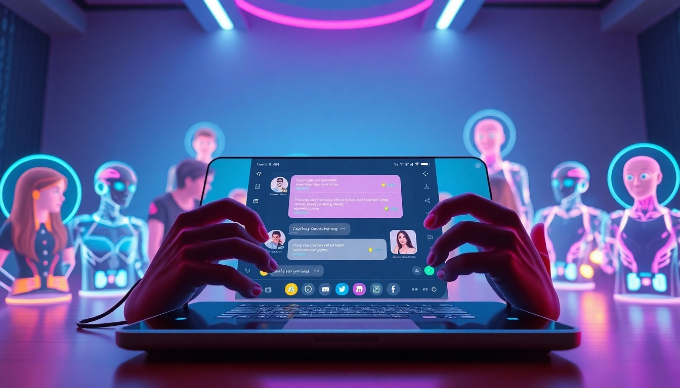 Engaging interface showcasing CrushOn AI characters with vibrant avatars and a modern chat setup.