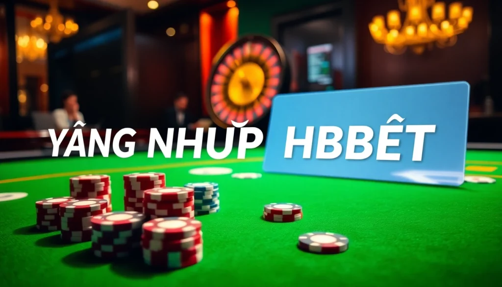Experience online gaming with ĐĂNG NHẬP HBBET at a luxurious poker table.