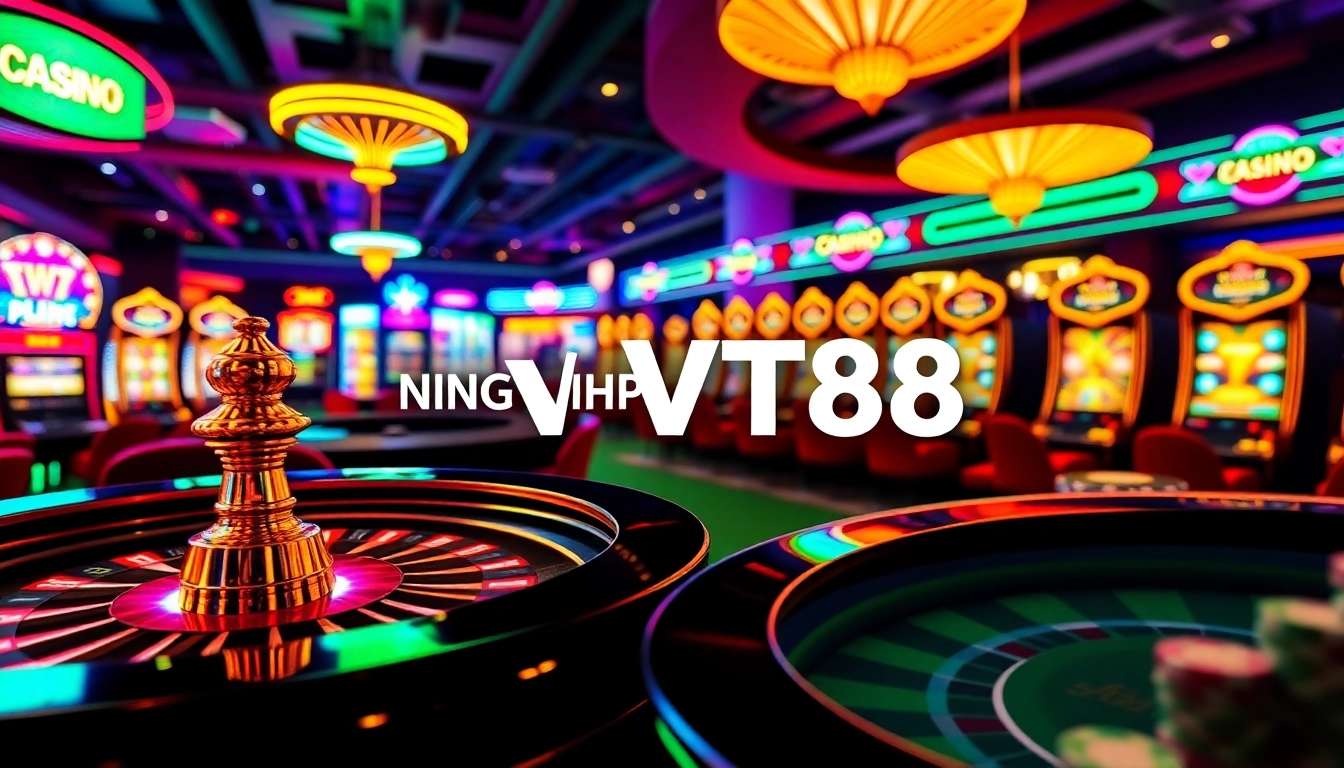 Login to VT88 for an exhilarating online gambling experience with vibrant casino visuals.
